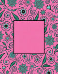 Pink Teal Floral Swirl Starburst Rug