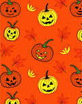 Orange Jack-o'-lantern Pumpkin Leaves Rug