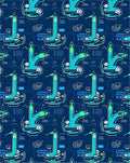 Futuristic Teal Circuit Board Abstract Rug