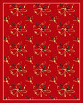 Festive Red Ribbon Green Leaf Garland Rug