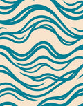 Teal Wave Abstract Background Rug