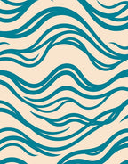 Teal Wave Abstract Background Rug
