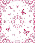 Whimsical Magenta Butterfly Garden Rug