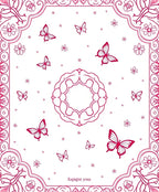 Whimsical Magenta Butterfly Garden Rug