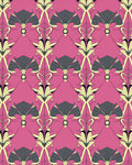 Art Deco Pink Gray Fan Floral Rug