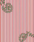 Whimsical Red Stripe Green Vine Rug