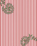 Whimsical Red Stripe Green Vine Rug