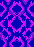 Electric Blue Magenta Geometric Overlay Rug