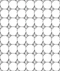 Black White Interlocking Circles Grid Rug
