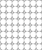 Black White Interlocking Circles Grid Rug