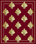 Crimson Gold Fan Repeat Border Rug