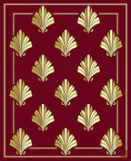 Crimson Gold Fan Repeat Border Rug