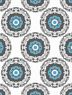 Gray Blue Mandala Starburst Rug