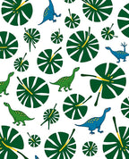 Whimsical Dinosaur Leaf Garden Rug