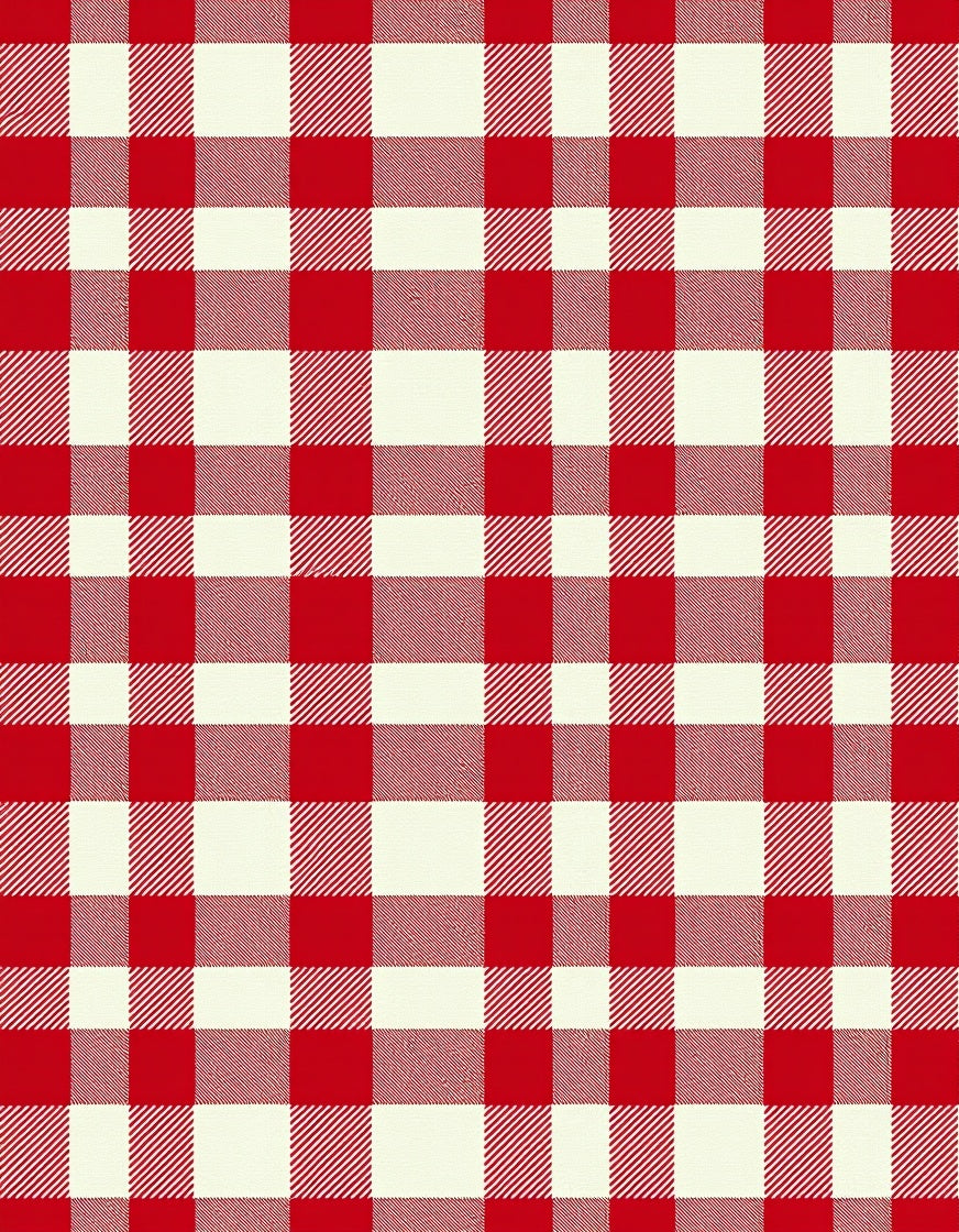 Classic Red and Cream Buffalo Plaid Rug