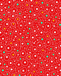 Festive Red Dotted Starburst Area Rug