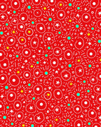 Festive Red Dotted Starburst Area Rug