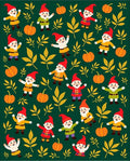 Whimsical Gnomes Pumpkins Yellow Leaves Rug