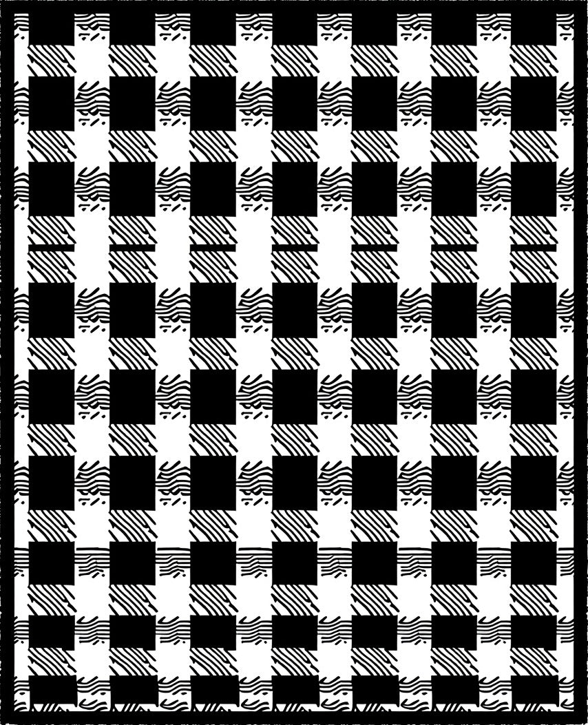 Black White Checked Organic Weave Rug