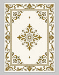 Gold Antique Floral Medallion Frame Rug