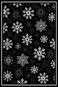 Black White Snowflake Scatter Rug