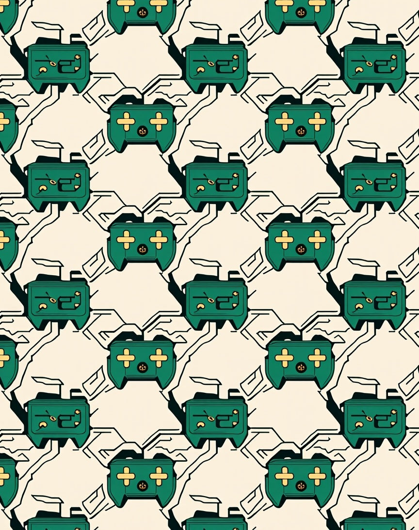 Emerald Green Gaming Controller Circuit Rug