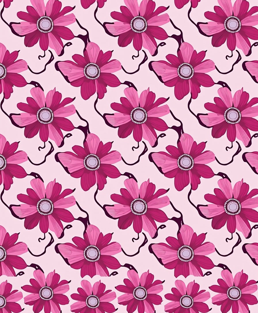 Pink Floral Medallion Arrangement Rug