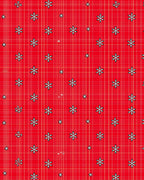 Classic Red Snowflakes Plaid Rug