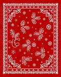 Red White Snowflake Folk Art Rug