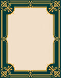 Art Deco Teal Golden Floral Border Rug