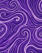 Vibrant Purple Swirls Triangles Rug