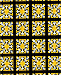 Sunny Yellow Starburst Motif Rug