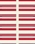 Cream Red Blue Linear Stripe Rectangles Rug