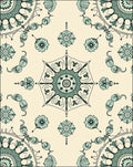 Vintage Teal Floral Medallion Lace Rug
