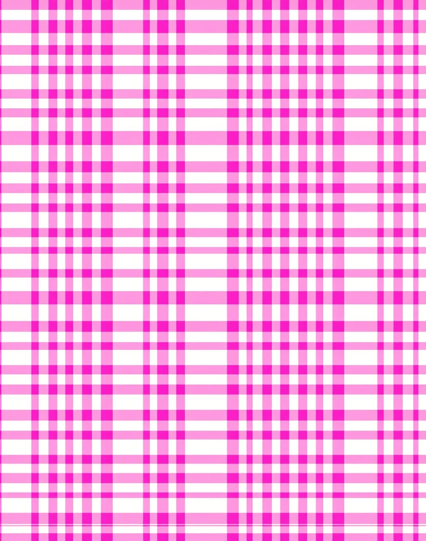 Bright Pink White Plaid Collection Rug