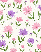 Pink Purple Daisy Garden Rug