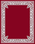 Crimson and White Classic Scroll Border Rug