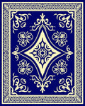 Regal navy ornate floral medallion Rug