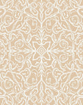 Ornate Cream Tan Swirls Rug