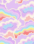 Pastel Rainbow Cloud Waves Rug