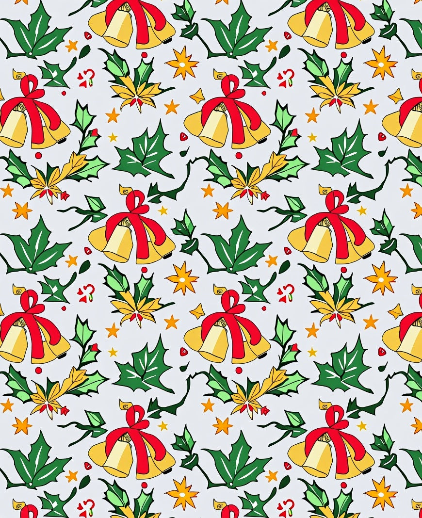 Jingle Bells Holly and Star Garland Rug
