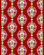 Crimson Floral Medallion with Gold Accents Rug