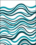 Oceanic Teal Wave Ribbon Rug