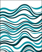 Oceanic Teal Wave Ribbon Rug