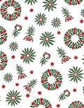 Festive Holly Wreath Red Green Folk Rug