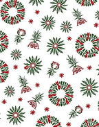 Festive Holly Wreath Red Green Folk Rug