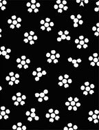 Ink Black White Cluster Bloom Rug