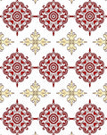 Rich Red and Gold Medallion Elements Rug