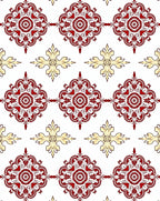 Rich Red and Gold Medallion Elements Rug
