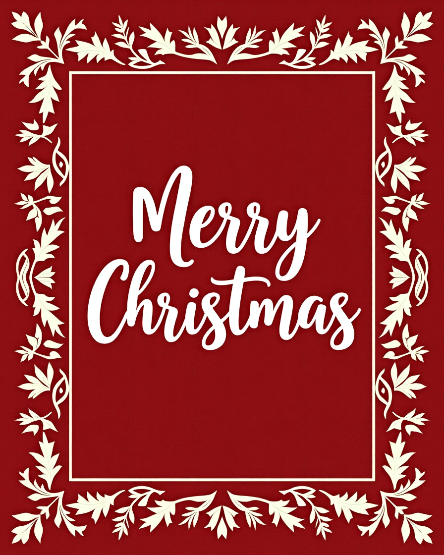 Crimson Floral Border Christmas Rug